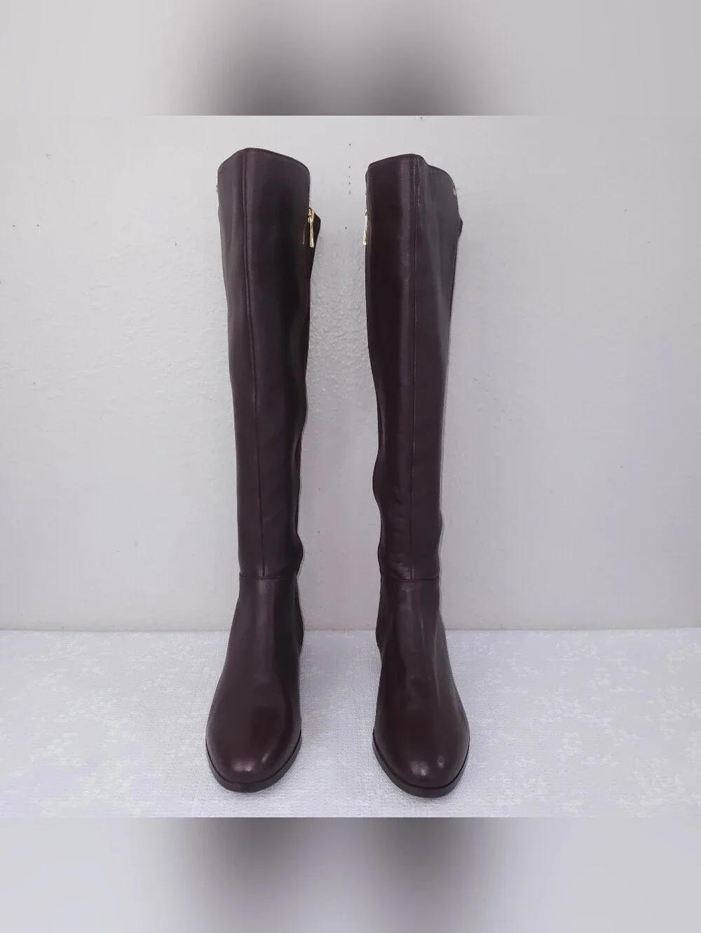 New! Michael Kors Bromley Flat Riding Boots US 9.5 Brown Nappa Leather
